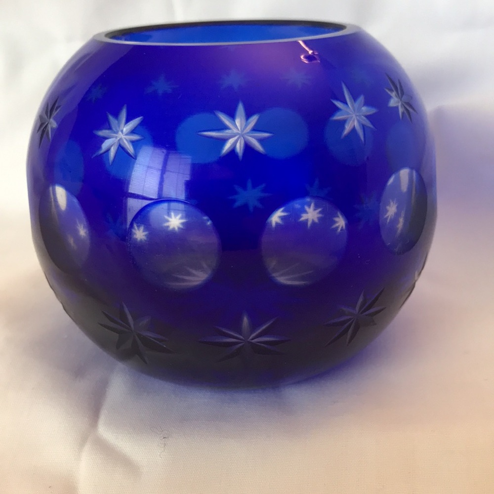🔷 Cut Glass Candle Holder 🔷